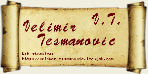 Velimir Tešmanović vizit kartica